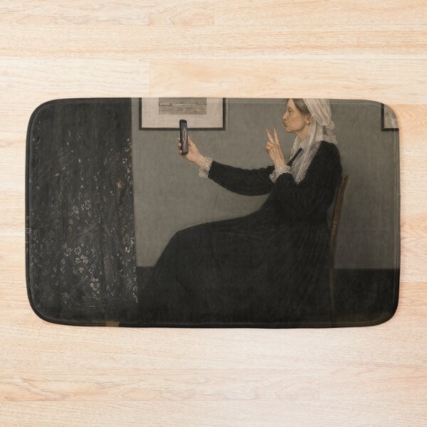 Item preview, Whistler’s Mother Selfie Parody – Classic Art Meme with Smartphone, Duck Lips & Peace Sign designed and sold by DiamondSkyShirt.