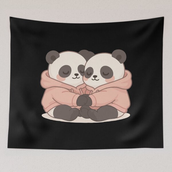 Item preview, Cuddly pandas in hoodies – pastel kawaii designed and sold by Pineapple-Tree.