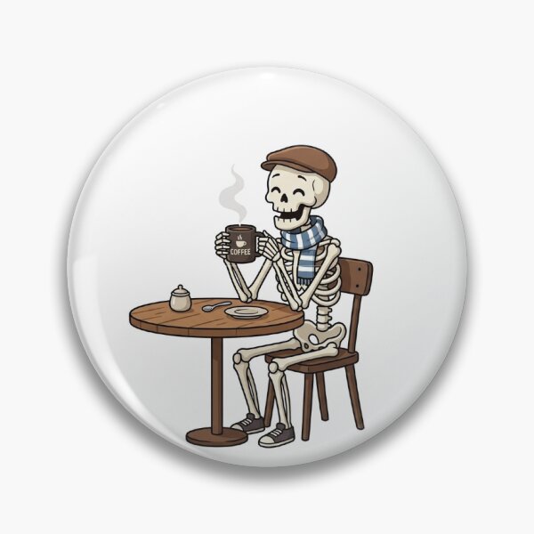 Item preview, Skeleton Drinking Coffee - Funny Vintage Art designed and sold by SlawOnly.