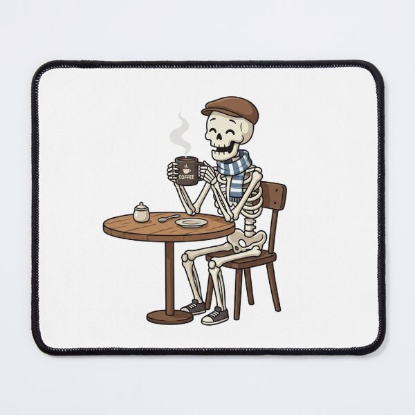 Item preview, Skeleton Drinking Coffee - Funny Vintage Art designed and sold by SlawOnly.