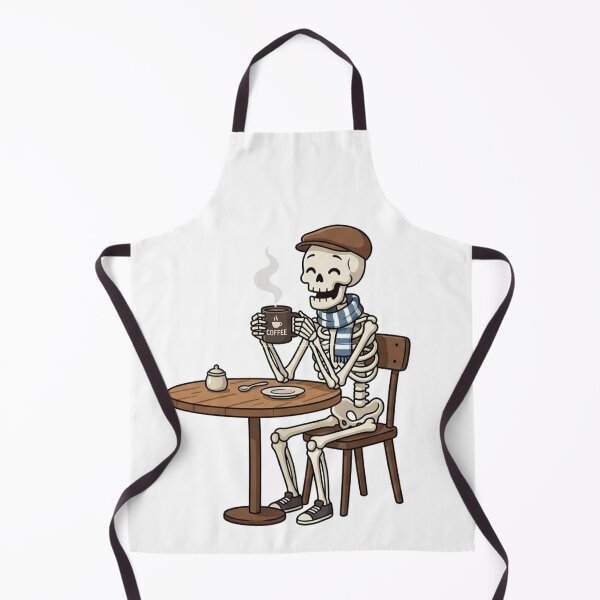 Item preview, Skeleton Drinking Coffee - Funny Vintage Art designed and sold by SlawOnly.