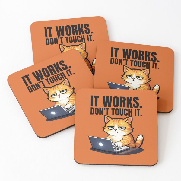 Item preview, It works don't touch it programmer cat designed and sold by franky-and-art.