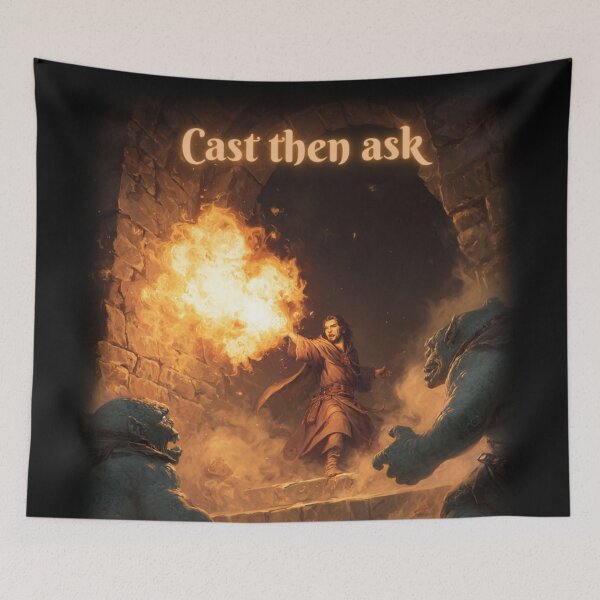 Item preview, Sorcerer Wizard - Cast Then Ask, Fantasy Series designed and sold by Mission Ready.