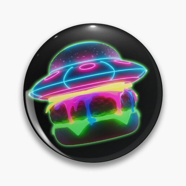 Item preview, Radioactive UFO Burger - Neon Alien Space Food Art designed and sold by powersunlight.