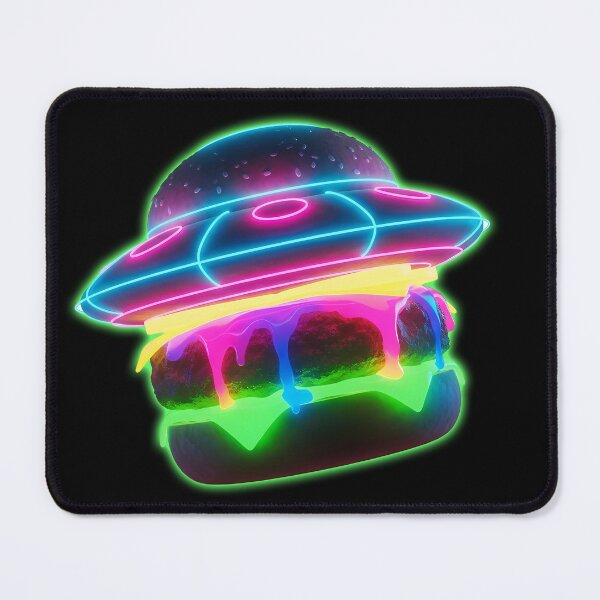 Item preview, Radioactive UFO Burger - Neon Alien Space Food Art designed and sold by powersunlight.