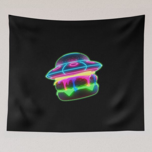 Item preview, Radioactive UFO Burger - Neon Alien Space Food Art designed and sold by powersunlight.