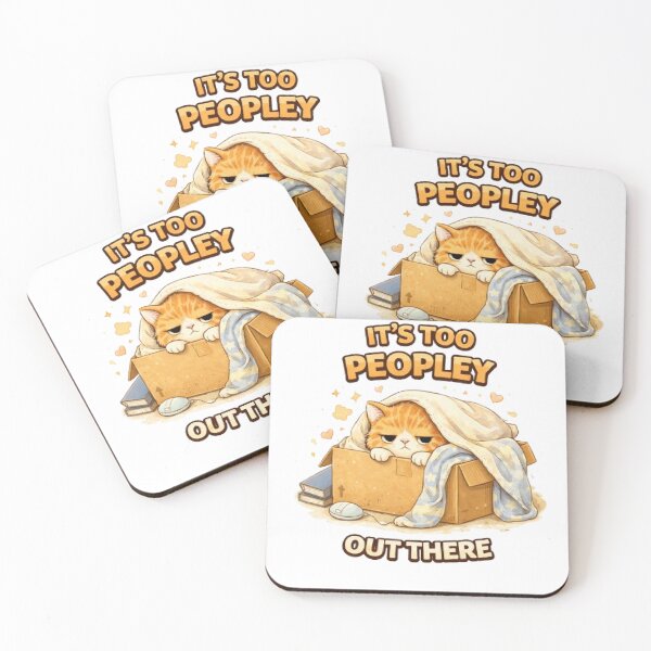Item preview, Introvert Cat Design – “It’s Too Peopley Out There” Funny Relatable Quote, Cute Anti Social Cat Meme Aesthetic designed and sold by SilenceInNature.