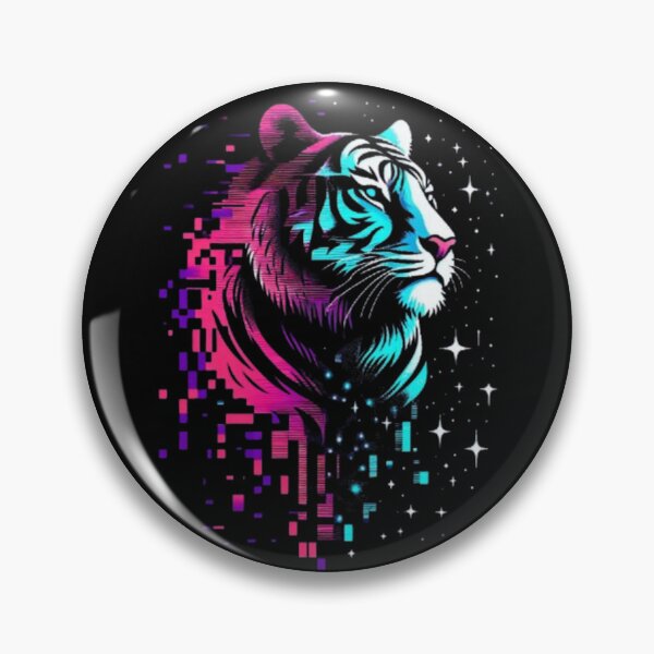 Item preview, Digital Tiger – Cosmic Glitch Emblem designed and sold by Dogandesighn.