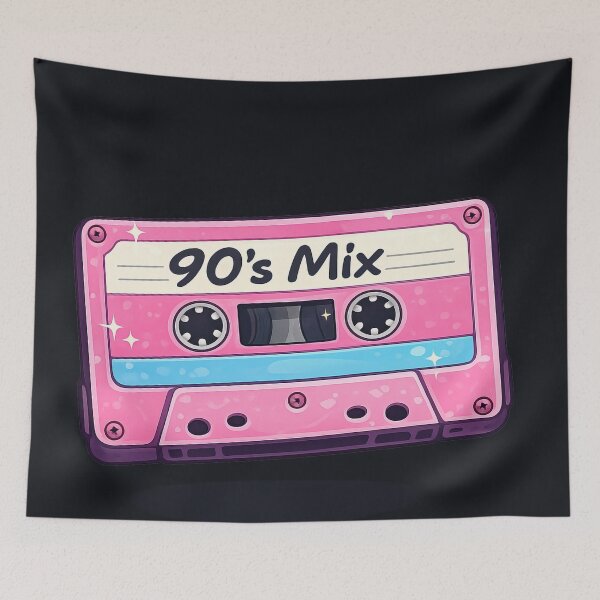 Item preview, 90s Mix Retro Cassette Nostalgia Pink Tape Design designed and sold by ArtComixHaven.