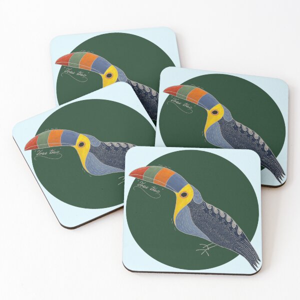 Item preview, Colourful hand-drawn toucan highly decorated with faux soft glitters designed and sold by andrea.lavendelle.
