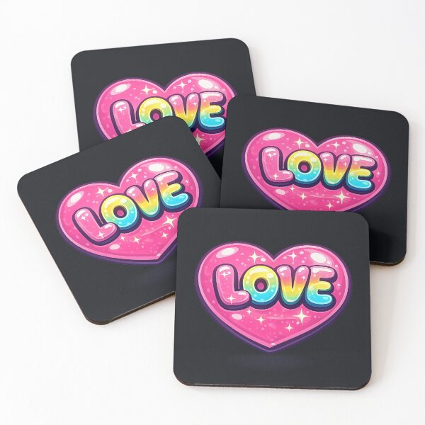 Item preview, Love Heart Bubble Text Colourful Cute Aesthetic Design designed and sold by ArtComixHaven.