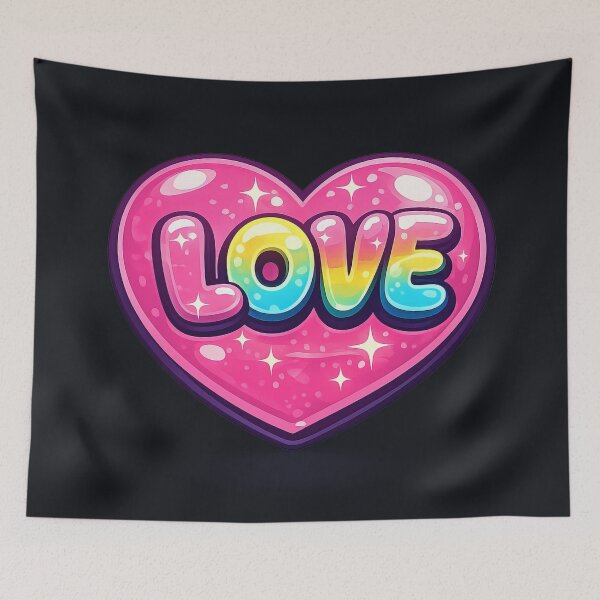 Item preview, Love Heart Bubble Text Colourful Cute Aesthetic Design designed and sold by ArtComixHaven.