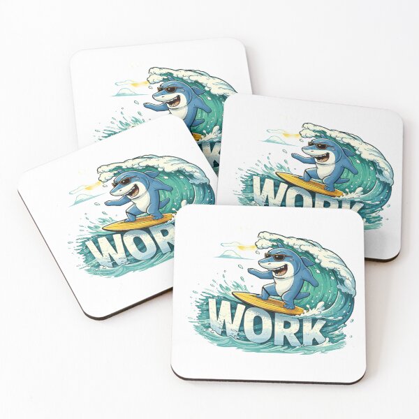 Item preview, Surfing Shark Work What Is Work Funny Design designed and sold by Hoffmann-Shop.