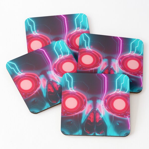 Item preview, Biomech Skull Neon Interface Cyber Skeleton designed and sold by powersunlight.