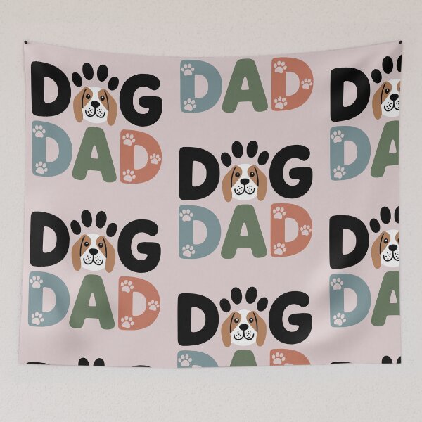 Item preview, Funny typography: Dog Dad integrated with paw illustrations designed and sold by VectorJoy.