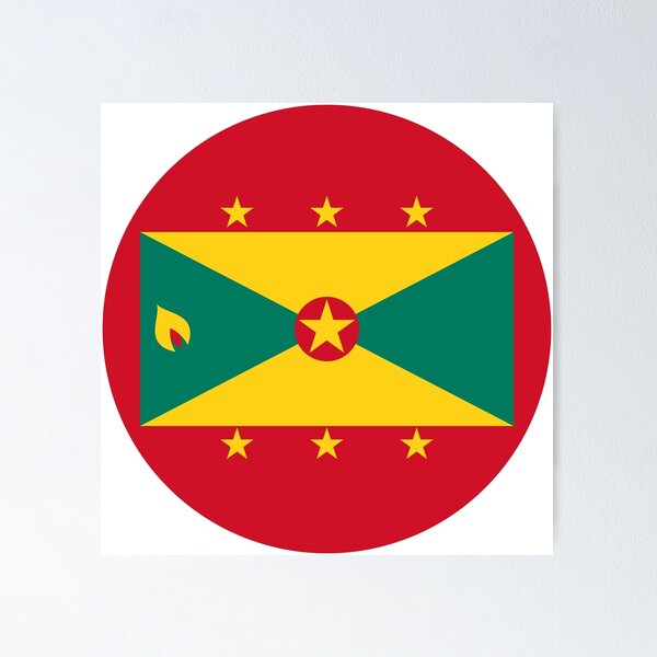 Item preview, Grenada Round Flag Spice Isle Patriotic Heritage designed and sold by NTGUILTY.