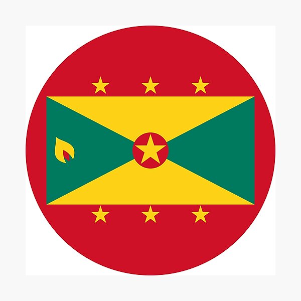 Item preview, Grenada Round Flag Spice Isle Patriotic Heritage designed and sold by NTGUILTY.