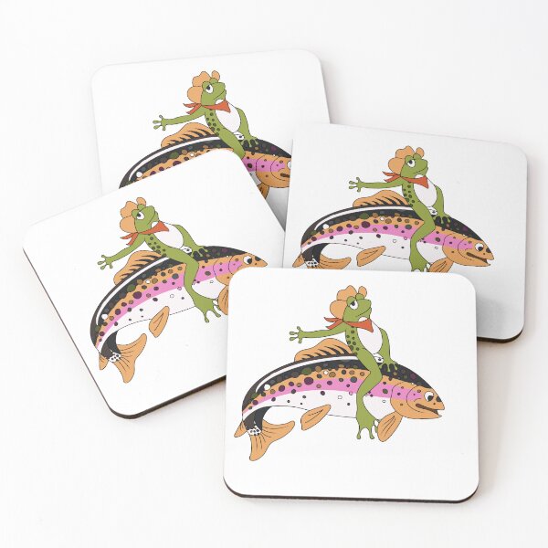 Item preview, Cowboy Frog Riding a Rainbow Trout designed and sold by ji!!ian.