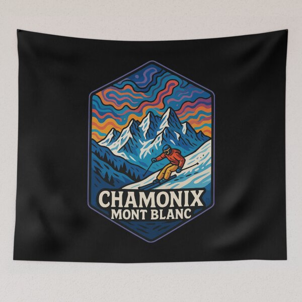 Item preview, Chamonix Mont Blanc France Trippy Art Travel designed and sold by TomFrontierArt.