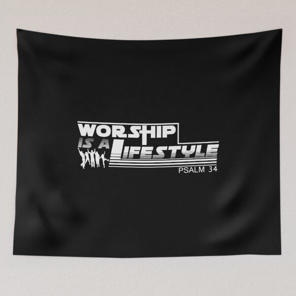 Item preview, Worship Is A Lifestyle Psalm 34 Scripture designed and sold by CreativeStrike.