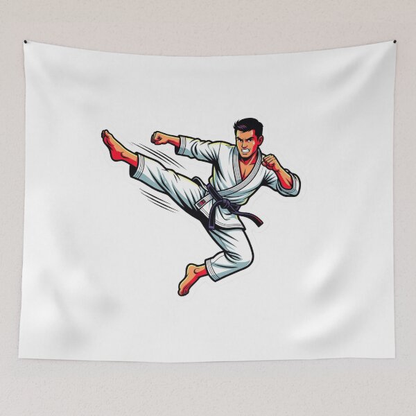 Item preview, Karate Flying Kick Martial Arts Action Design designed and sold by Core Prints.