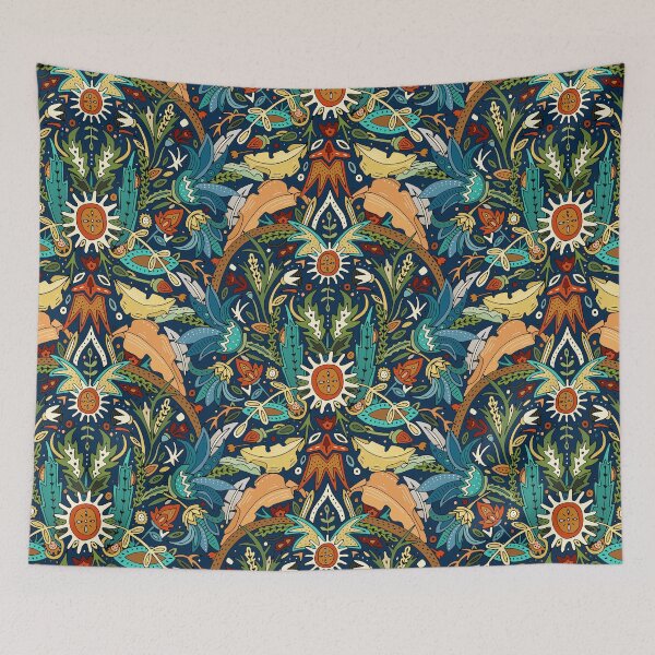 Item preview, Victorian damask midnight designed and sold by scrummy.