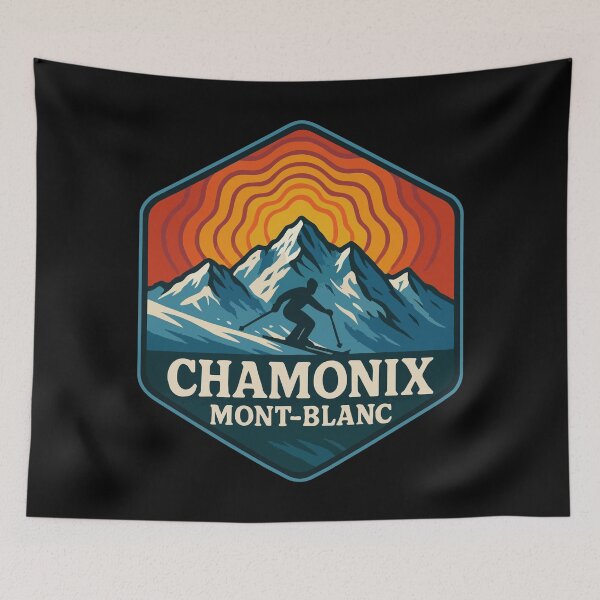 Item preview, Chamonix Mont Blanc France Retro Trippy Art designed and sold by TomFrontierArt.