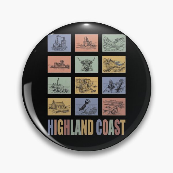 Item preview, Highland Coast Landmarks Art - Scottish Coast Road Trip designed and sold by Loom on the Loch.