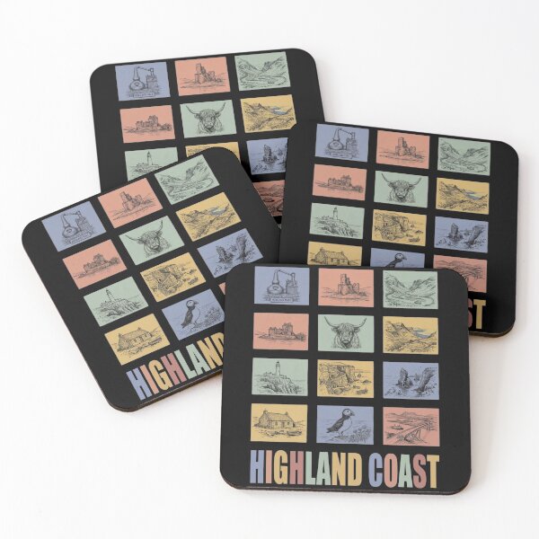 Item preview, Highland Coast Landmarks Art - Scottish Coast Road Trip designed and sold by Loom on the Loch.
