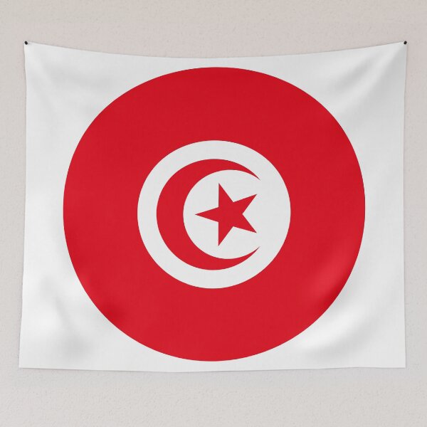 Item preview, Tunisia Round Flag Tunisian Patriotic Heritage designed and sold by NTGUILTY.