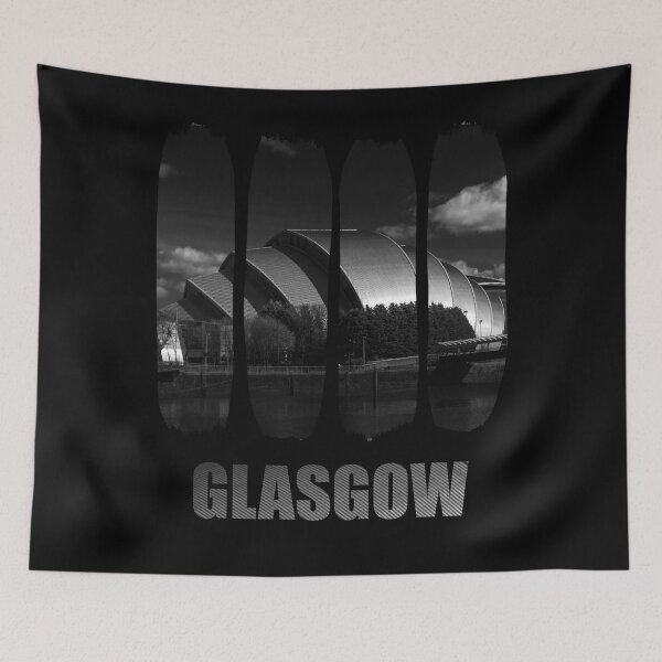 Item preview, Glasgow Armadillo Architecture - B&W Scottish Cityscape designed and sold by Loom on the Loch.