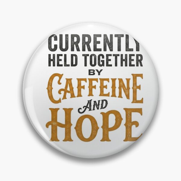Item preview, Currently Held Together By Caffeine and Hope - Funny Coffee Quote designed and sold by SlawOnly.