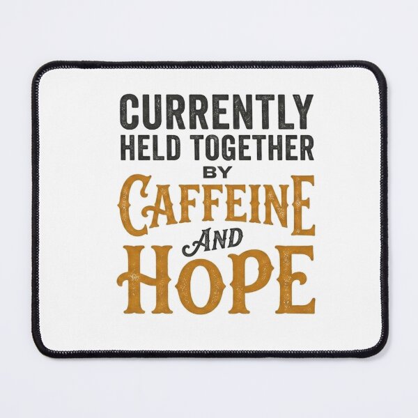 Item preview, Currently Held Together By Caffeine and Hope - Funny Coffee Quote designed and sold by SlawOnly.