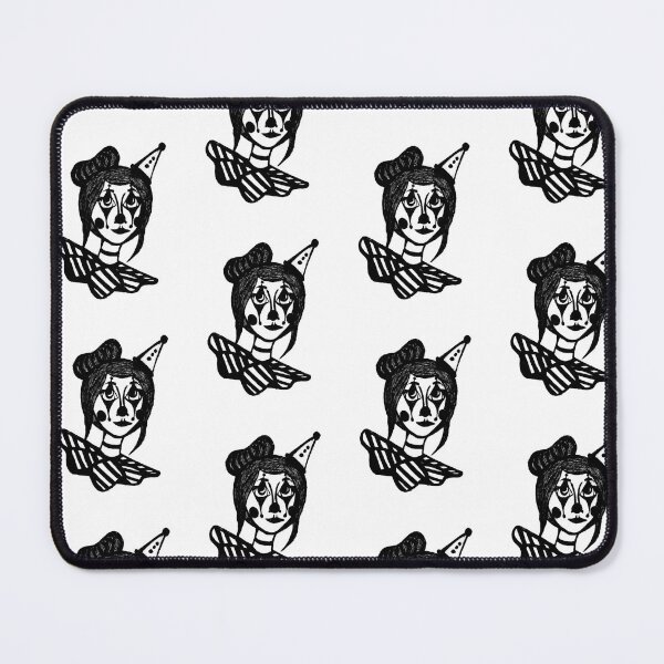 Item preview, Greyscale Tattoo Style Clown Girl designed and sold by KayTurtless.