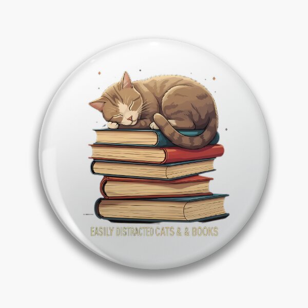 Item preview, Easily Distracted By Cats Books Cozy Scene designed and sold by chattsuede.