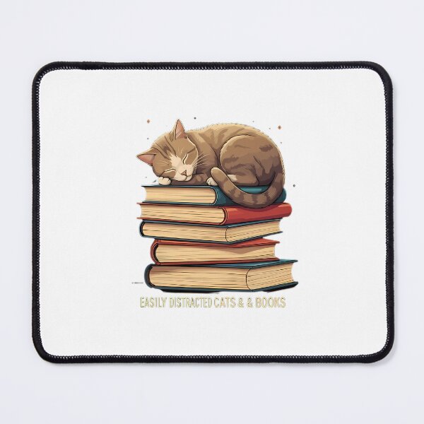 Item preview, Easily Distracted By Cats Books Cozy Scene designed and sold by chattsuede.