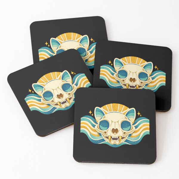 Item preview, Cat Skull – Retro Waves designed and sold by LuveraxArt.