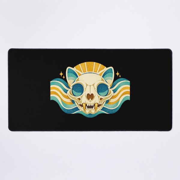 Item preview, Cat Skull – Retro Waves designed and sold by LuveraxArt.