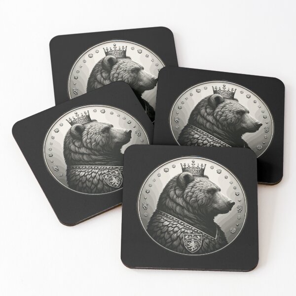 Item preview, Majestic Bear Coin Design – Power Animal Emblem Gift designed and sold by CyfroweMysli.