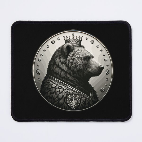 Item preview, Majestic Bear Coin Design – Power Animal Emblem Gift designed and sold by CyfroweMysli.