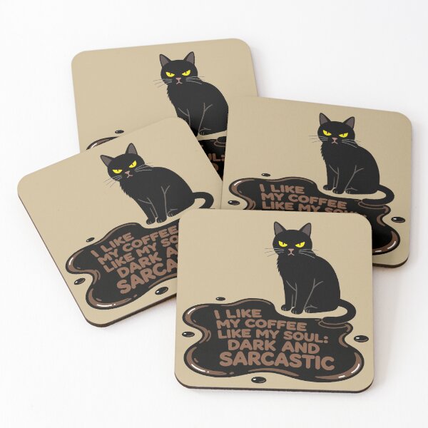 Item preview, Dark Sarcastic Coffee Cat Lover Design designed and sold by GrafTeesLab.