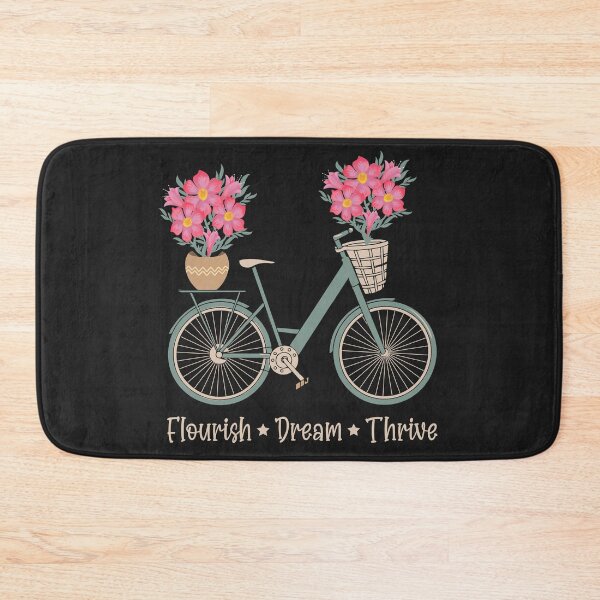 Item preview, Flourish Dream Thrive Floral Bicycle Design designed and sold by ZentifyPrints.