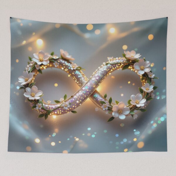 Item preview, INFINITY SIGN WITH CHERRY BLOSSOMS designed and sold by debbiedwarika.