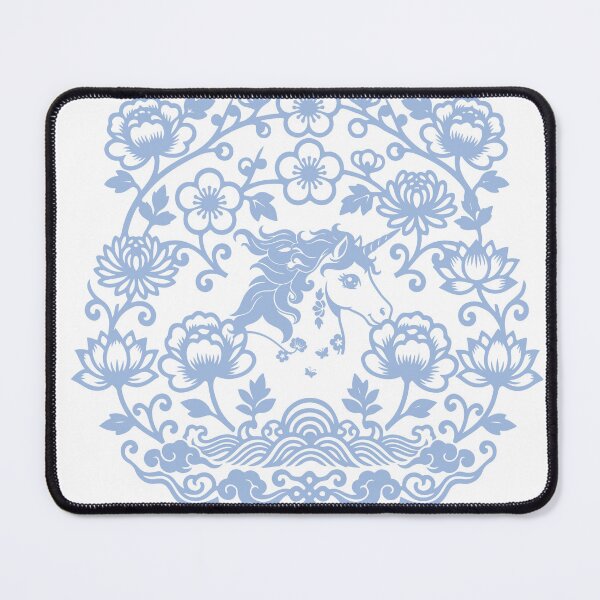Item preview, BLUE FLORAL UNICORN designed and sold by Toccami la mano e ti sentirò.