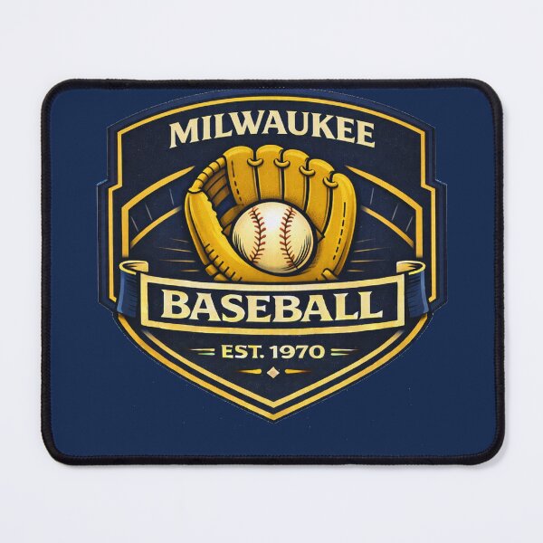 Item preview, Milwaukee Baseball Vintage Badge Shirt Navy Gold Retro Brew City Design designed and sold by GhostDawgs.