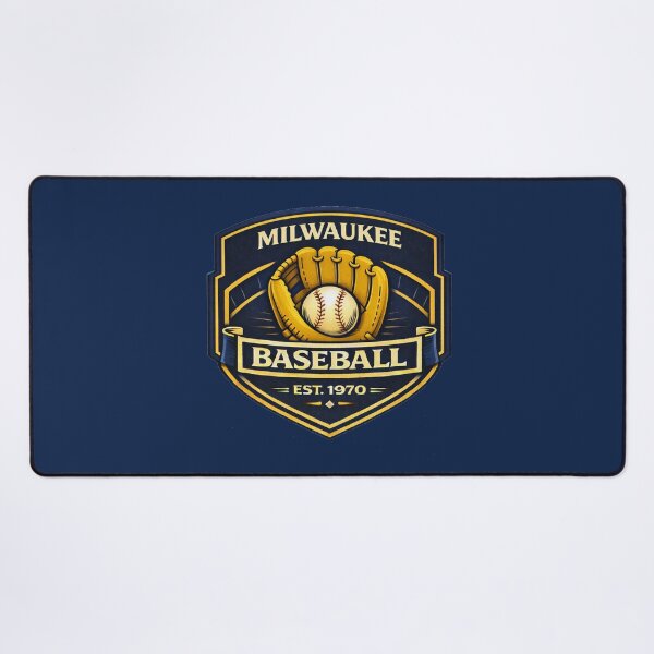 Item preview, Milwaukee Baseball Vintage Badge Shirt Navy Gold Retro Brew City Design designed and sold by GhostDawgs.