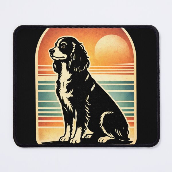 Item preview, Retro Spaniel Sunset Linocut Style Dog Illustration Vintage Cocker Spaniel Art designed and sold by ZEBBEDE - Minimal Streetwear .