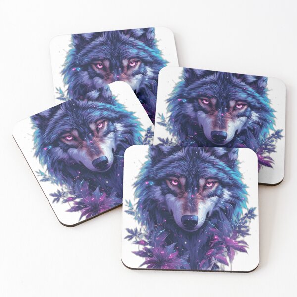 Item preview, Cybernetic Wolf Spirit Digital Nature Glitch Art Aesthetic designed and sold by NEO BIOPHILIA.