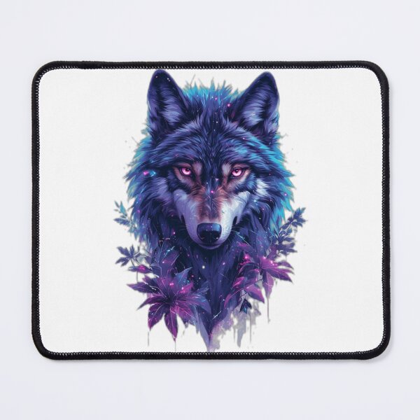 Item preview, Cybernetic Wolf Spirit Digital Nature Glitch Art Aesthetic designed and sold by NEO BIOPHILIA.