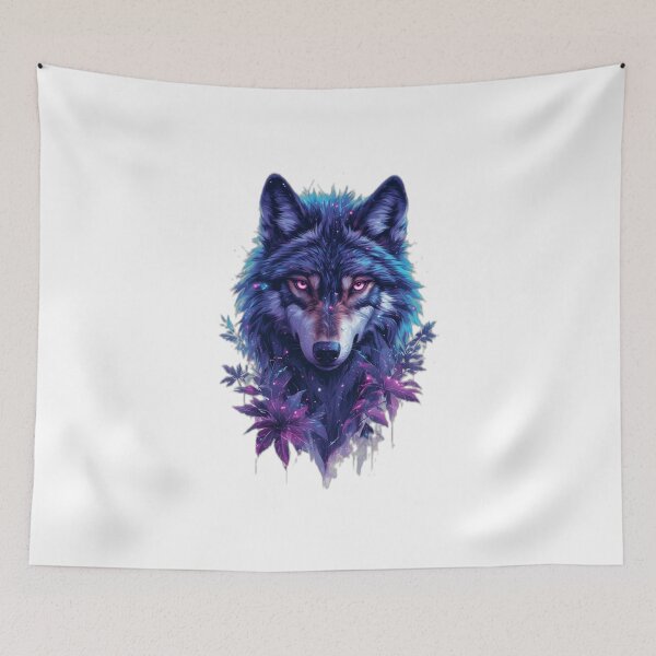 Item preview, Cybernetic Wolf Spirit Digital Nature Glitch Art Aesthetic designed and sold by NEO BIOPHILIA.